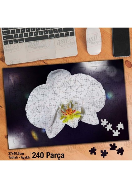 Asil Hobi Orkide - Çiçek - Bitki Yapboz -Ayak Destekli Çerçeveli 240 Parça Puzzle