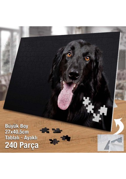 Asil Hobi Siyah Köpek -Sevimli Hayvanlar -Doğa Yapboz -Ayak Destekli Çerçeveli 240 Parça Puzzle fiyatları