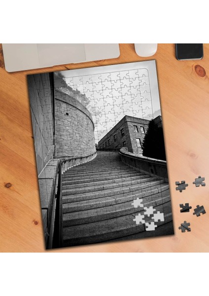 Gri Uzun Merdivenler -Mimari 240 Parça Puzzle YAPBOZ-75270