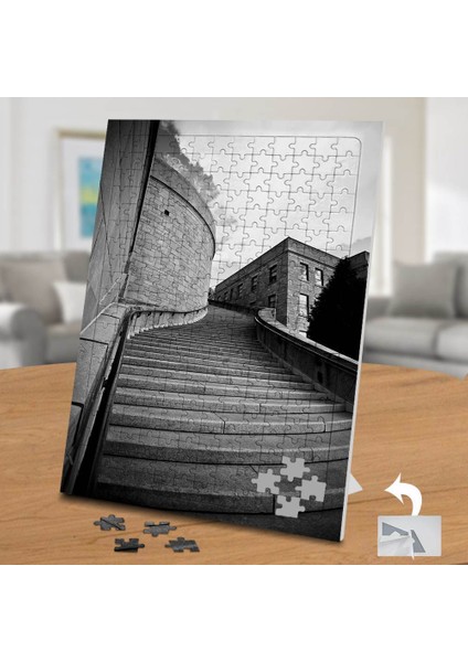 Gri Uzun Merdivenler -Mimari 240 Parça Puzzle YAPBOZ-75270
