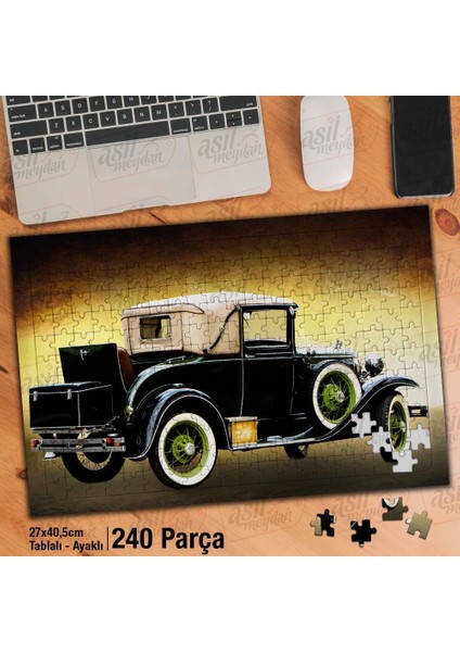Asil Hobi Eski Model Klasik- Nostaji Antika Araba Yapboz -Ayak Destekli Çerçeveli 240 Parça Puzzle