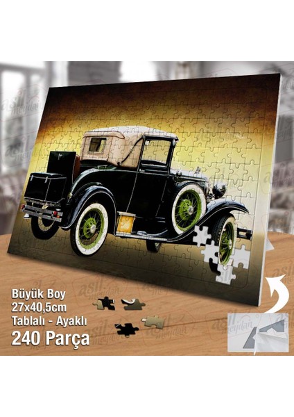 Asil Hobi Eski Model Klasik- Nostaji Antika Araba Yapboz -Ayak Destekli Çerçeveli 240 Parça Puzzle