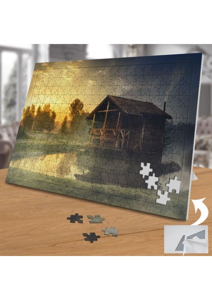 Göl Kenarındaki Ahşap Ev 240 Parça Puzzle YAPBOZ-3374201