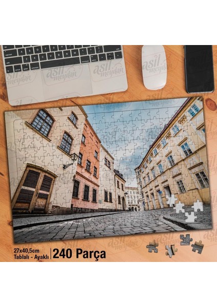 Asil Hobi Persfektif Çekim - Ev - Mimari - Sokak Yapboz - Ayak Destekli Çerçeveli 240 Parça Puzzle