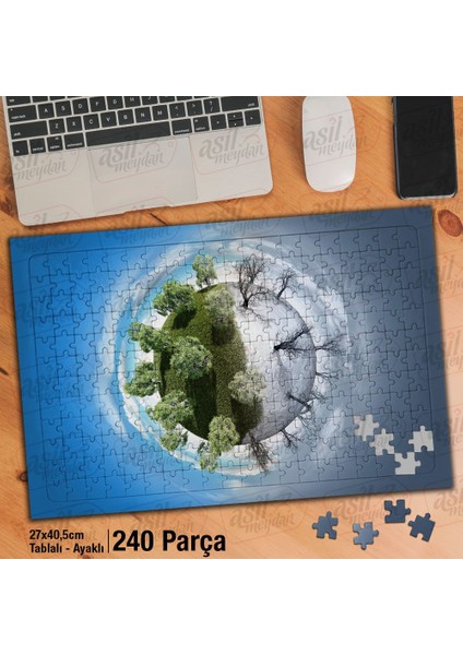 Asil Hobi Yaz - Kış Bitki Örtüsü - Evren - Doğa Yapboz - Ayak Destekli Çerçeveli 240 Parça Puzzle