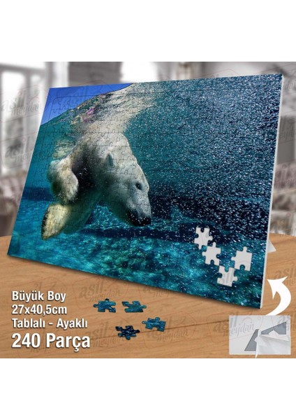 Asil Hobi Kutup Ayısı - Deniz - Vahşi Hayvan Yapboz - Ayak Destekli Çerçeveli 240 Parça Puzzle fiyatları