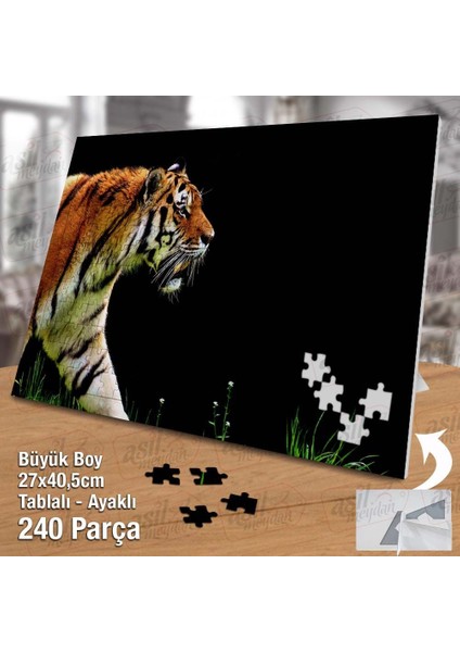 Asil Hobi Kaplan - Doğa - Vahşi Hayvan Yapboz - Ayak Destekli Çerçeveli 240 Parça Puzzle fiyatları