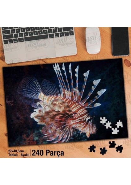 Asil Hobi Lionfish - Sualtı Canlıları - Balık Yapboz -Ayak Destekli Çerçeveli 240 Parça Puzzle