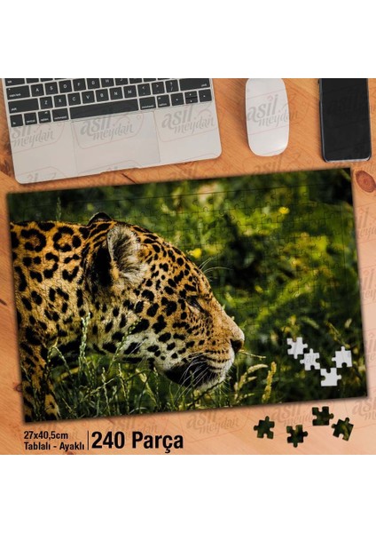 Asil Hobi Leopar - Vahşi Hayvan - Doğa Yapboz - Ayak Destekli Çerçeveli 240 Parça Puzzle