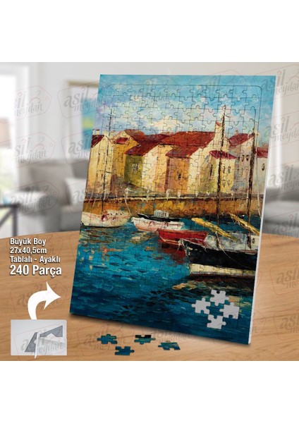 Asil Hobi Sahil - Deniz- Liman - Tekne Yapboz -Ayak Destekli Çerçeveli 240 Parça Puzzle fiyatları