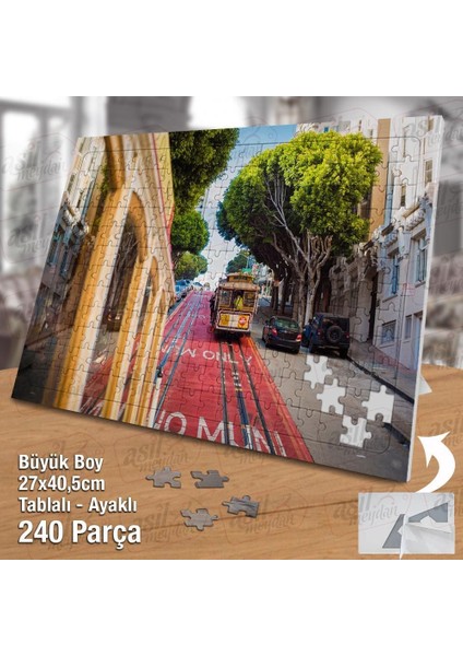 Asil Hobi San Francisco Tramvayı - Sokak Yapboz -Ayak Destekli Çerçeveli 240 Parça Puzzle fiyatları