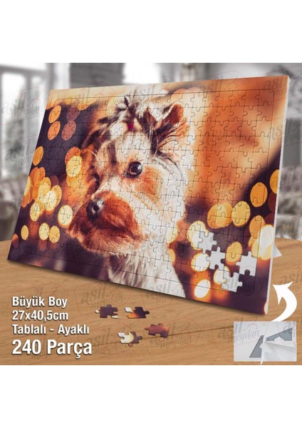 Asil Hobi Sevimli Köpek - Hayvan - Doğa - Işıklar Yapboz -Ayak Destekli Çerçeveli 240 Parça Puzzle fiyatları
