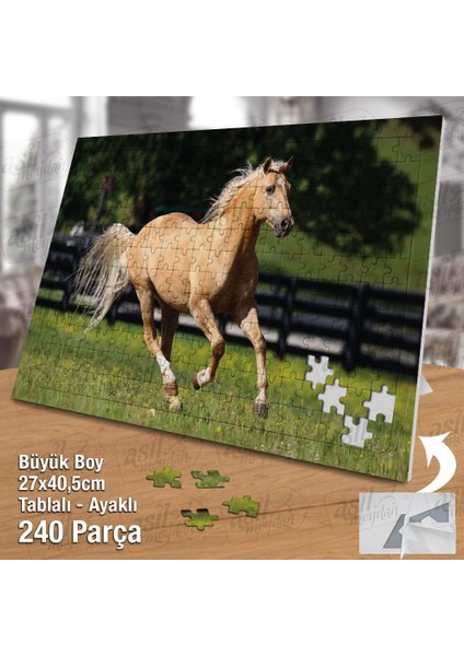 Asil Hobi Sevimli At - Doğa - Hayvan Yapboz -Ayak Destekli Çerçeveli 240 Parça Puzzle fiyatları