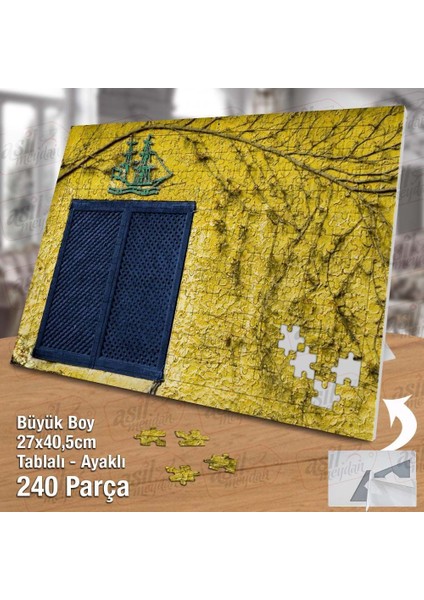 Asil Hobi Eskitme Sarı Duvar Üzerinde Mavi Pencere Yapboz -Ayak Destekli Çerçeveli 240 Parça Puzzle fiyatları