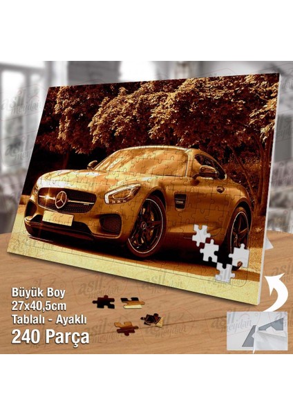 Asil Hobi Mercedes Benz-V8-Amg -Coupe -Spor Araba Yapboz -Ayak Destekli Çerçeveli 240 Parça Puzzle