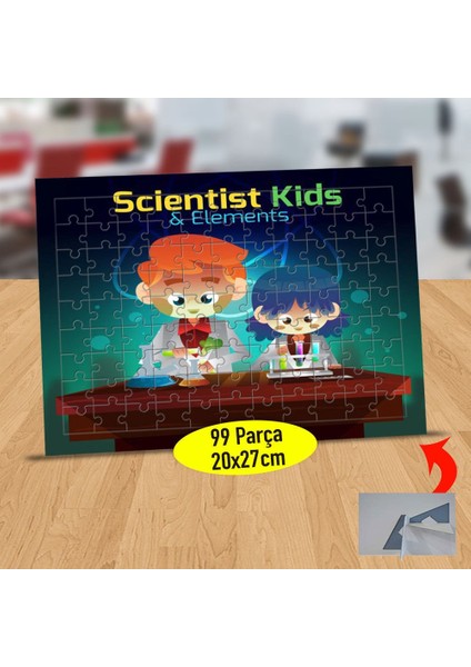 Labaratuvarda Deney Yapan Çocuklar 99 Parça Puzzle Yapboz TABLO-147543873