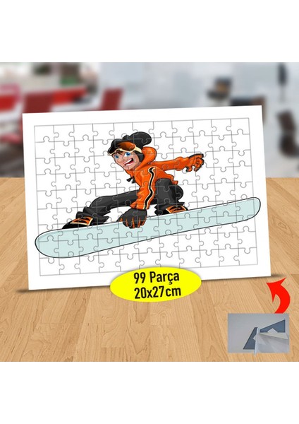 Snowboard Yapan Genç 99 Parça Puzzle Yapboz TABLO-1196-460