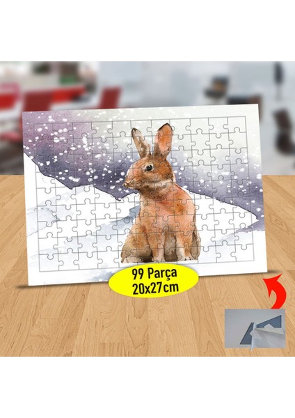 Kar Altında Tavşan 99 Parça Puzzle Yapboz TABLO-53876-56473