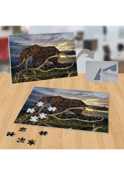 Gün Batımında Fil 99 Parça Puzzle YAPBOZ-P008
