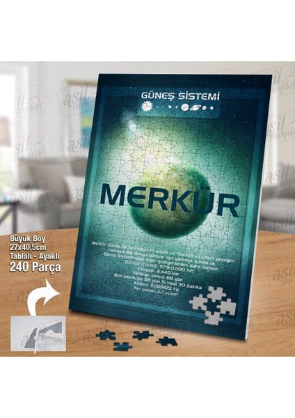 Asil Hobi Merkür Güneş Sistemi -Evren Yapboz - Ayak Destekli Çerçeveli 240 Parça Puzzle fiyatları