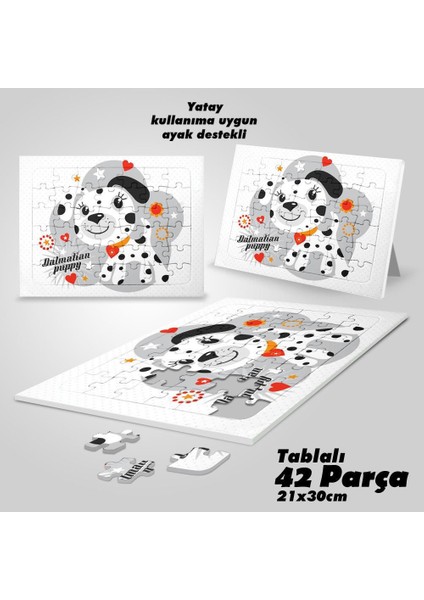 Asil Hobi Dalmatçyalı - Sevimli Köpek Yapboz- Ayak Destekli Çerçeveli 42 Parça Puzzle