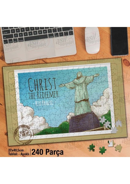 Asil Hobi Rio De Janeiro - Şehir - Brezilya - Çizim Yapboz- Ayak Destekli Çerçeveli 240 Parça Puzzle
