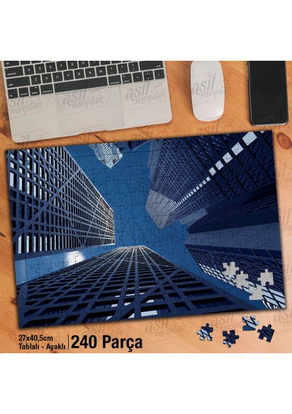 Asil Hobi Yüksek Binalar - Perspektif Çekim Yapboz-Ayak Destekli Çerçeveli 240 Parça Puzzle
