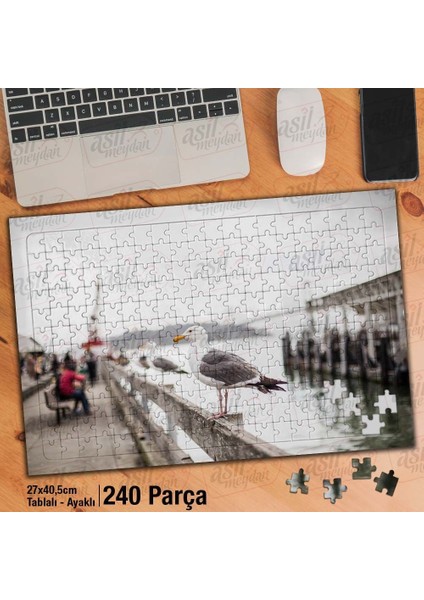 Asil Hobi Deniz - Martı - Hayvan - Obje Yapboz -Ayak Destekli Çerçeveli 240 Parça Puzzle