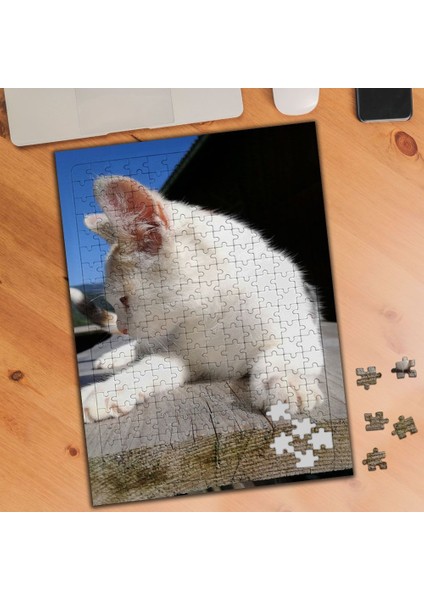 Kar Beyazı Ilgisiz Kedi 240 Parça Puzzle YAPBOZ-2640365