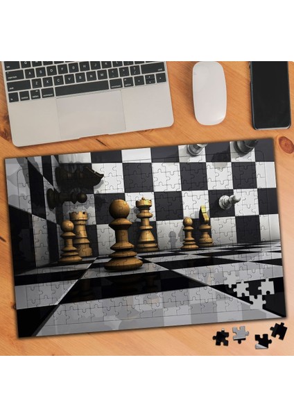 Satranç-Illüzyon-Görsel Oyun 240 Parça Puzzle YAPBOZ-12656