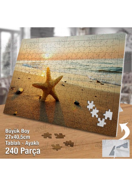 Asil Hobi Deniz Yıldızı - Kum - Deniz - Sahil Yapboz - Ayak Destekli Çerçeveli 240 Parça Puzzle fiyatları