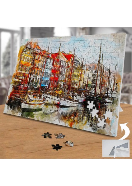 Evler Deniz Kıyısında Tekneler 240 Parça Puzzle YAPBOZ-74554