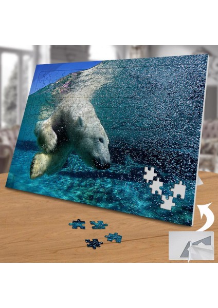 Yüzen Sevimli Kutup Ayısı 240 Parça Puzzle YAPBOZ-74576