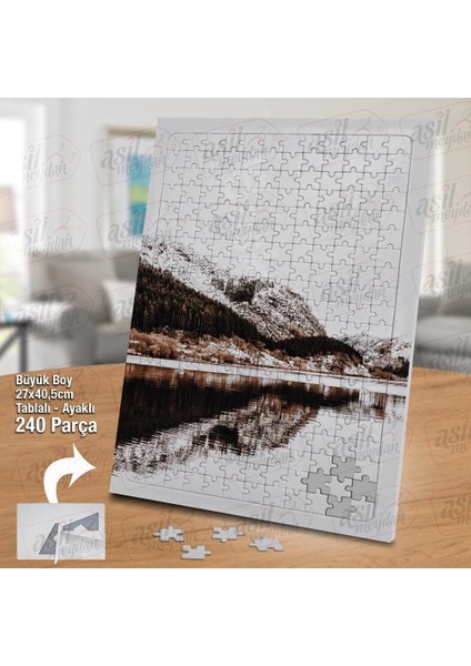 Asil Hobi Kar Manzarası - Deniz - Yansıma - Doğa Yapboz - Ayak Destekli Çerçeveli 240 Parça Puzzle