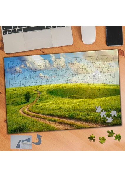 Güneşli Yeşil Ova, Doğa 240 Parça Puzzle Yapboz TABLO-439