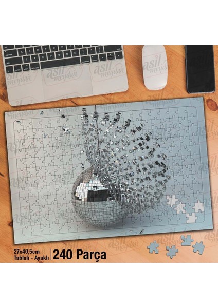 Asil Hobi Dağılmış Disko Topu - Obje Yapboz -Ayak Destekli Çerçeveli 240 Parça Puzzle