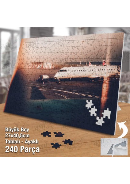 Asil Hobi Hava Alanı - Transfer - Yolcu - Hava Yolu Yapboz -Ayak Destekli Çerçeveli 240 Parça Puzzle
