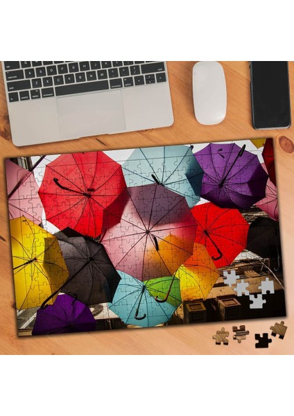 Havada Asılı Rengarenk Şemsiyeler 240 Parça Puzzle YAPBOZ-75148
