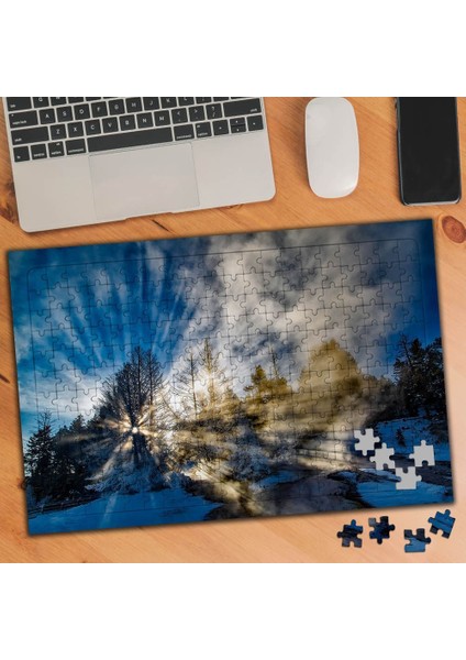 Karlı Ağaçlar ve Kış Güneşi 240 Parça Puzzle YAPBOZ-75133