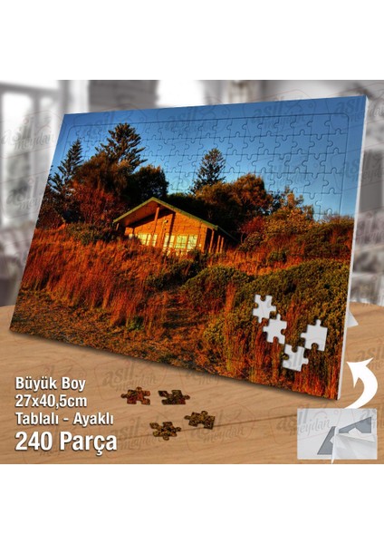Asil Hobi Ahşap Ev - Gün Işığı- Ağaçlar - Manzara Yapboz-Ayak Destekli Çerçeveli 240 Parça Puzzle fiyatları