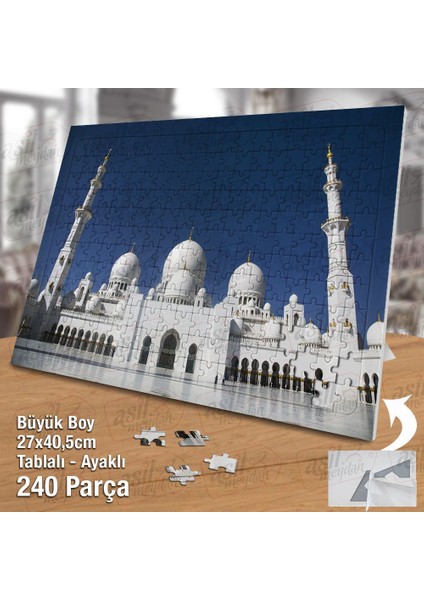 Asil Hobi Camii - Inanç - Dini - Ibadet - Mimari Yapboz-Ayak Destekli Çerçeveli 240 Parça Puzzle