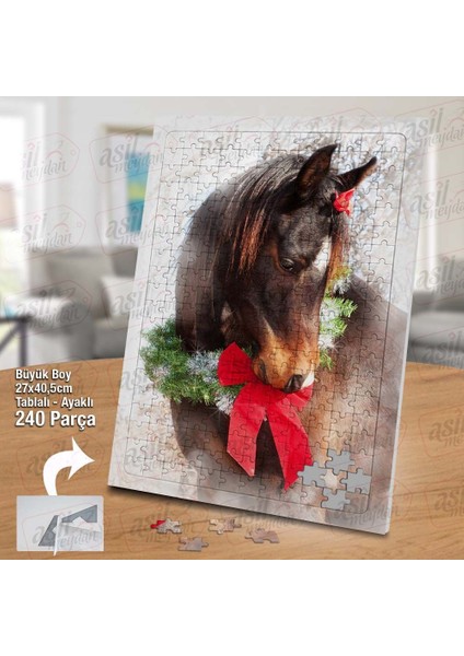 Asil Hobi Kahverengi At - Sevimli Hayvan Yapboz-Ayak Destekli Çerçeveli 240 Parça Puzzle fiyatları