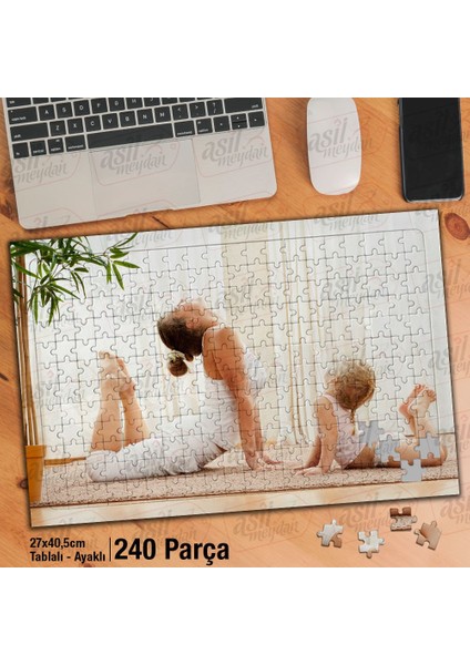 Asil Hobi Anne ve Minik Kız Meditasyonu - Enerji Yapboz-Ayak Destekli Çerçeveli 240 Parça Puzzle
