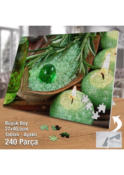 Asil Hobi - Terapi - Mum - Yeşil Misket - Yapboz - Ayak Destekli 240 Parça Puzzle