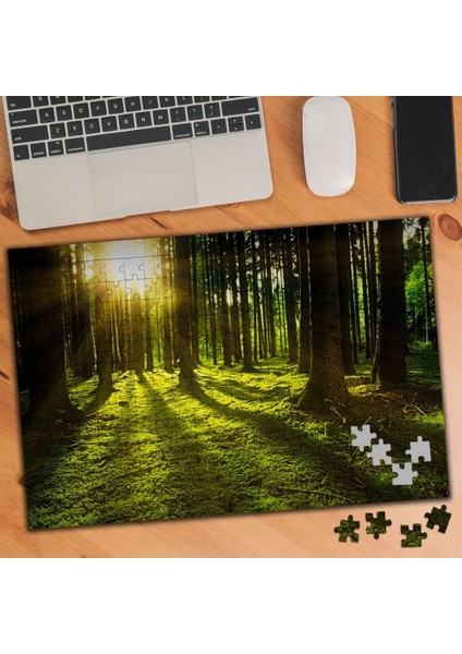 Ormanda Ağaçlar Arasından Sızan Güneş 240 Parça Puzzle YAPBOZ-3294681