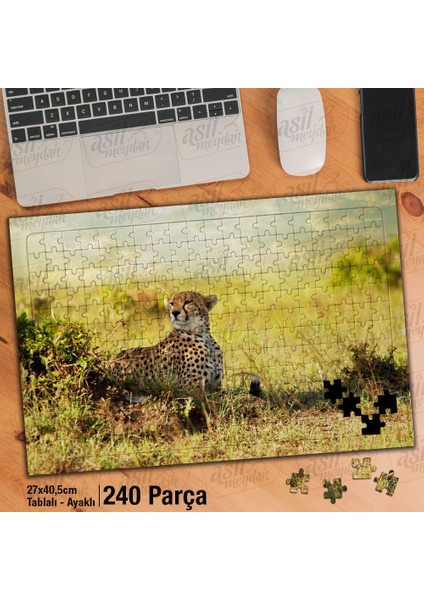 Asil Hobi Kaplan - Doğa - Vahşi Hayvan Yapboz- Ayak Destekli Çerçeveli 240 Parça Puzzle fiyatları