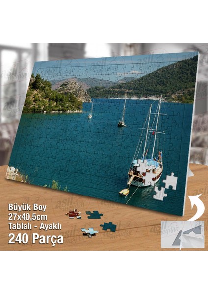 Asil Hobi Tekne - Deniz - Yelken - Manzara - Doğa Yapboz -Ayak Destekli Çerçeveli 240 Parça Puzzle