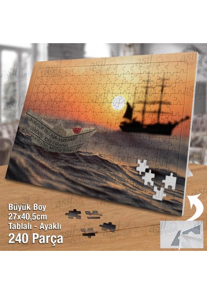 Asil Hobi Gün Batımı - Gemi - Tekne - Deniz -Kağıt Yapboz -Ayak Destekli Çerçeveli 240 Parça Puzzle fiyatları