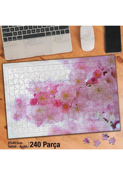 Asil Hobi Japon Kiraz Ağaçları - Çiçek - Bahar Yapboz -Ayak Destekli Çerçeveli 240 Parça Puzzle