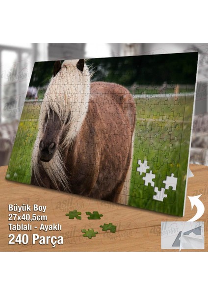 Asil Hobi Sarı - Kahverengi At - Çiftlik - Hayvan Yapboz -Ayak Destekli Çerçeveli 240 Parça Puzzle fiyatları